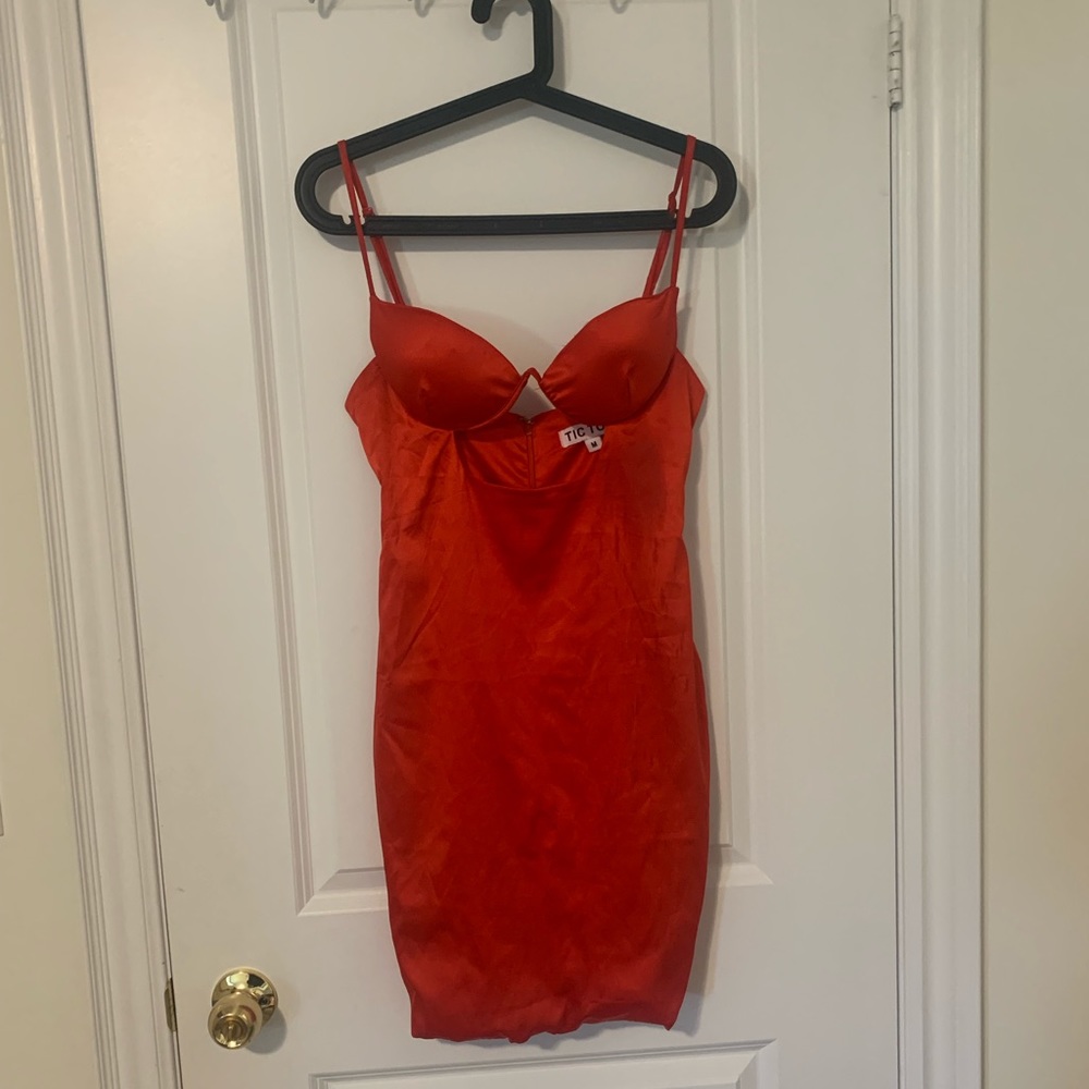 Dahlia cami satin red dress in medium ootdfash